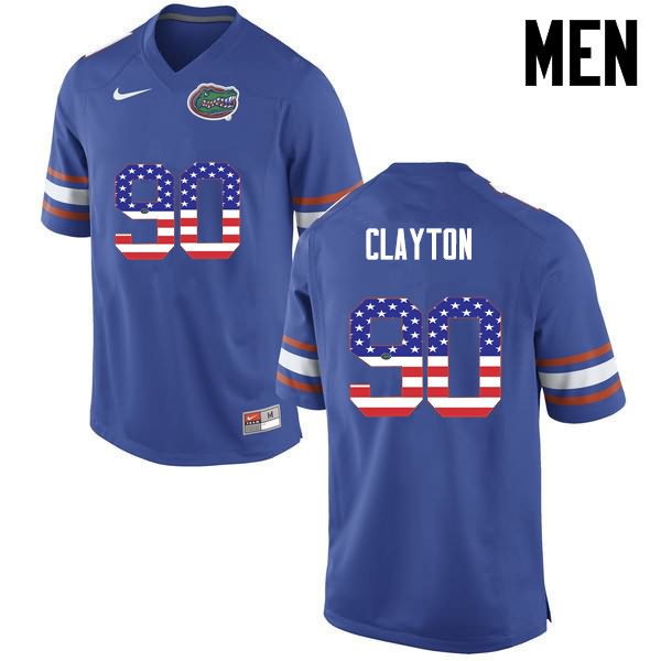 NCAA Florida Gators Antonneous Clayton Men's #90 USA Flag Fashion Nike Blue Stitched Authentic College Football Jersey XXT0564XE